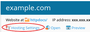 Plesk - Hosting Settings icon